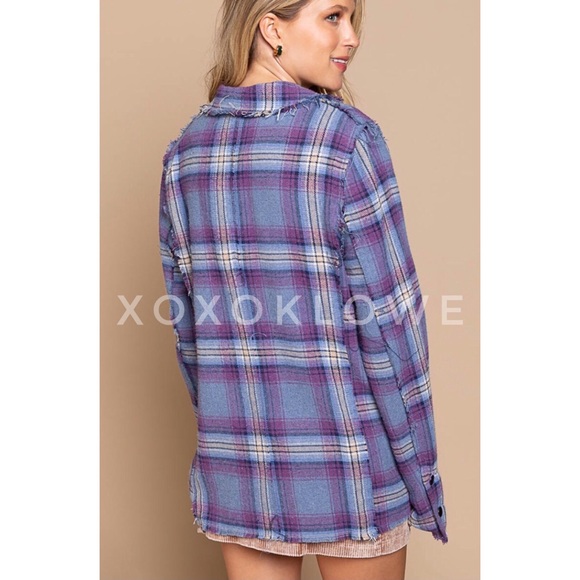 POL Blue Violet Blazer Single Button Relaxed Fit - Picture 10 of 14